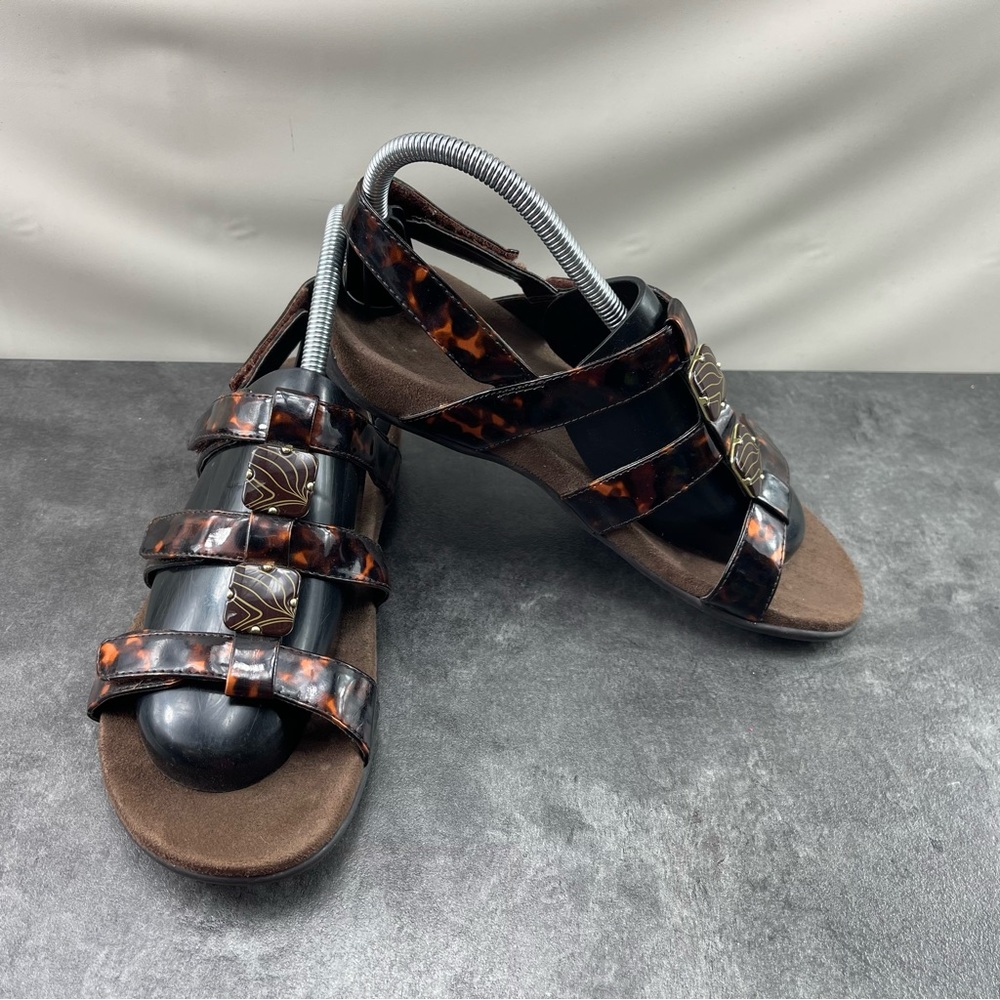 Vionic‎ Amber Women’s Shoes Brown 7 M Patent Leather Strappy Comfort Sandals